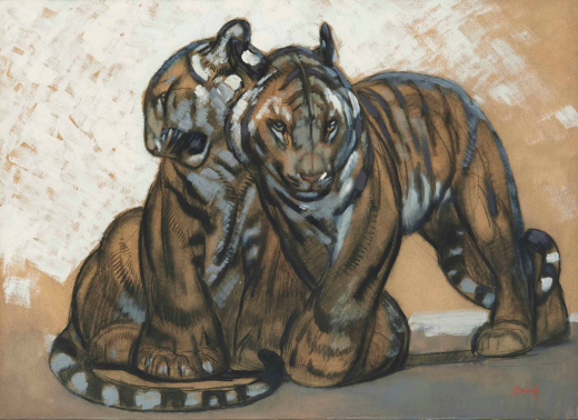 Vente par "Christie's france" du 24/11/2014 - Deux jeunes tigres se caressant, vers 1937. (lot n°31)